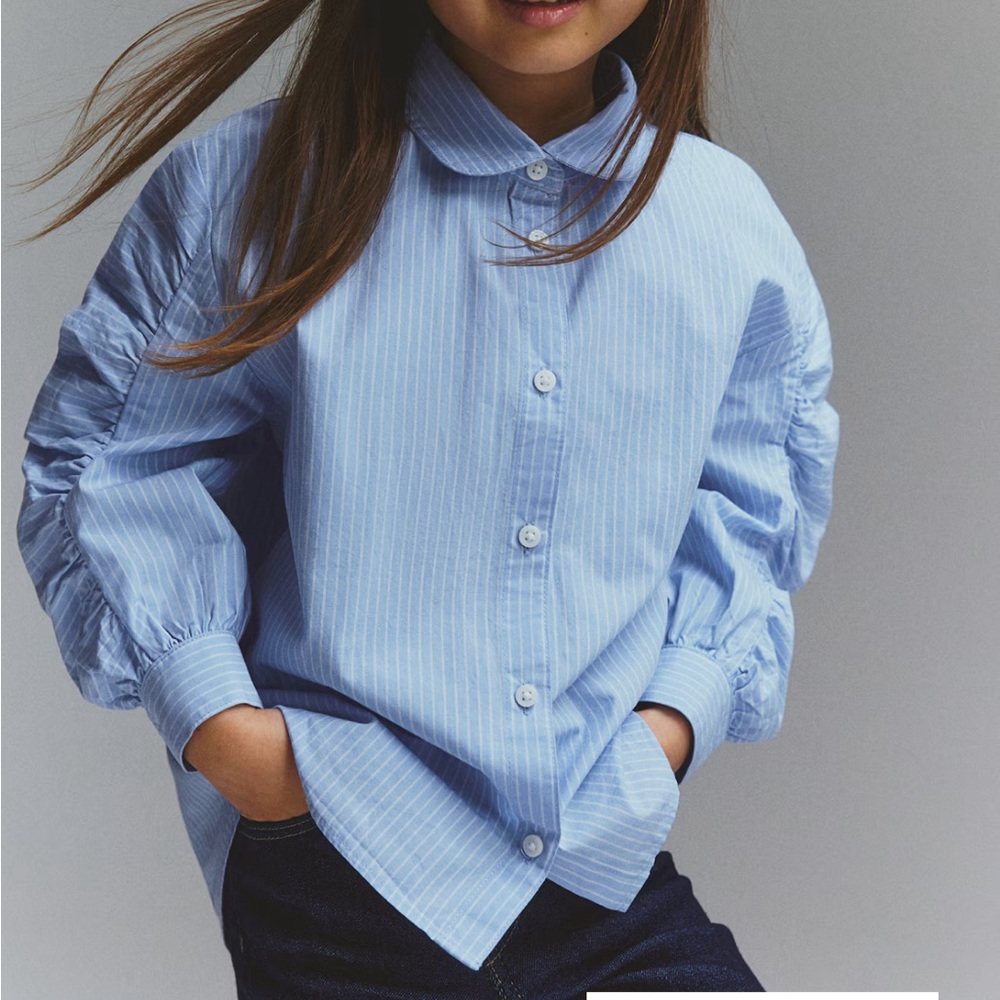 H&M Balloon Sleeved Cotton Shirt